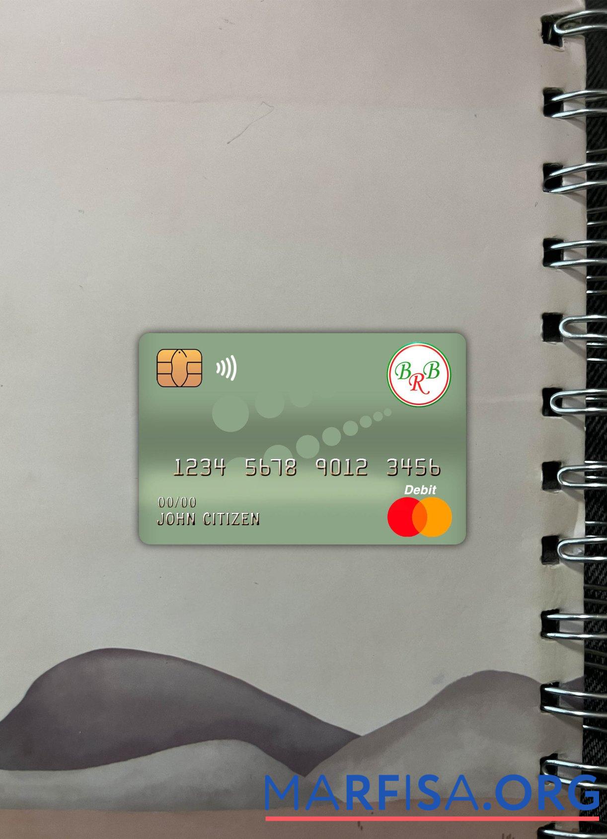 Realistic Burundi bank of the republic of burundi master debit card photolook front template